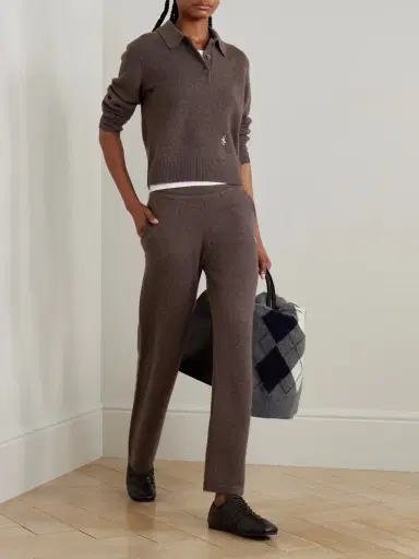 Sporty & Rich Src Embroidered Cashmere And Wool-blend Polo Sweater | Thumbnail 2 Sporty & Rich Src Embroidered Cashmere And Wool-blend Polo Sweater | Thumbnail 2
