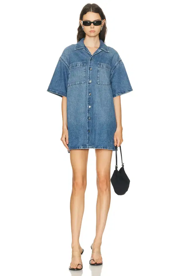 Short Sleeve Boxy Shirt Dress Short Sleeve Boxy Shirt Dress