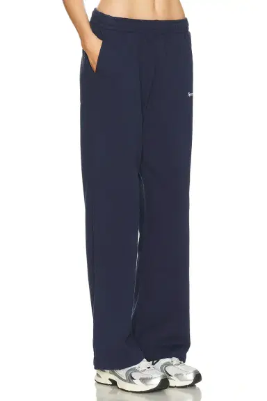 Sporty & Rich Serif Logo Wide Sweatpant | Thumbnail 2 Sporty & Rich Serif Logo Wide Sweatpant | Thumbnail 2