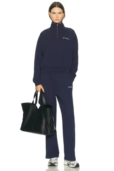 Sporty & Rich Serif Logo Wide Sweatpant | Thumbnail 5 Sporty & Rich Serif Logo Wide Sweatpant | Thumbnail 5
