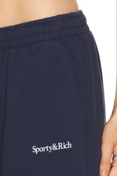 Sporty & Rich Serif Logo Wide Sweatpant | Thumbnail 6 Sporty & Rich Serif Logo Wide Sweatpant | Thumbnail 6