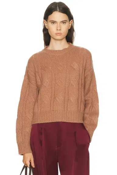 Sablyn Tristan Crewneck Cable Pullover Sweater | Thumbnail 1 Sablyn Tristan Crewneck Cable Pullover Sweater | Thumbnail 1