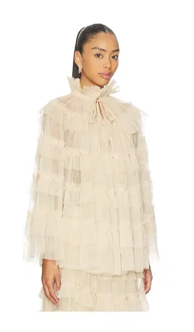 AllSaints Aude Ruffle Cape | Thumbnail 2 AllSaints Aude Ruffle Cape | Thumbnail 2