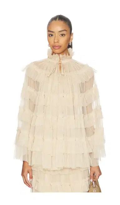 AllSaints Aude Ruffle Cape | Thumbnail 1 AllSaints Aude Ruffle Cape | Thumbnail 1