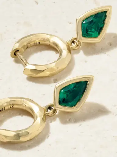 Octavia Elizabeth 18-karat Gold Emerald Earrings | Thumbnail 3 Octavia Elizabeth 18-karat Gold Emerald Earrings | Thumbnail 3