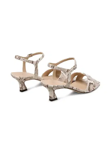 Stuart Weitzman Women's 50MM Vinnie Snake-Embossed Leather Sandals - Cream | Thumbnail 2 Stuart Weitzman Women's 50MM Vinnie Snake-Embossed Leather Sandals - Cream | Thumbnail 2