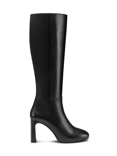 Stuart Weitzman Women's Babette 0MM Platform Zip Leather Knee Boots - Black | Thumbnail 1 Stuart Weitzman Women's Babette 0MM Platform Zip Leather Knee Boots - Black | Thumbnail 1