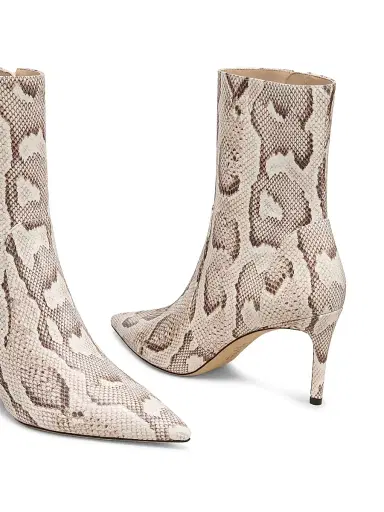 Stuart Weitzman Women's Stuart 75MM Snake-Embossed Leather Booties - Cream | Thumbnail 3 Stuart Weitzman Women's Stuart 75MM Snake-Embossed Leather Booties - Cream | Thumbnail 3