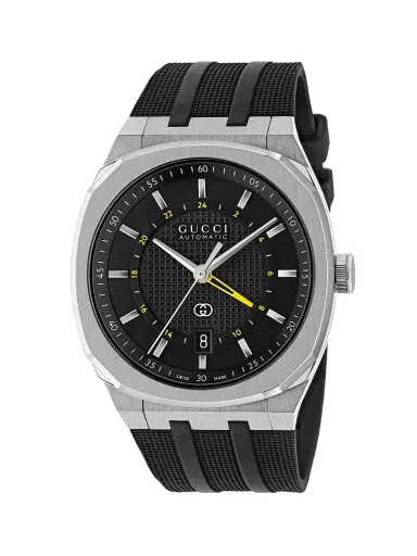 Gucci Men's 25H Stainless Steel-Rubber Watch - Black | Thumbnail 1 Gucci Men's 25H Stainless Steel-Rubber Watch - Black | Thumbnail 1