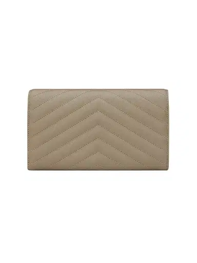 Saint Laurent Women's Cassandre Flap Wallet in Grain De Poudre Leather - Light Taupe | Thumbnail 3 Saint Laurent Women's Cassandre Flap Wallet in Grain De Poudre Leather - Light Taupe | Thumbnail 3