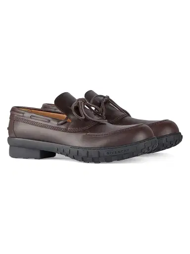 Givenchy Men's Echo Boat Shoes in Leather - Dark Brown | Thumbnail 2 Givenchy Men's Echo Boat Shoes in Leather - Dark Brown | Thumbnail 2