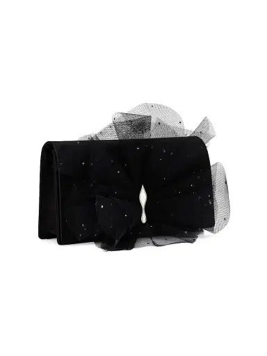 Christian Louboutin Women's Bettina Tulle Clutch with Chain - Black | Thumbnail 3 Christian Louboutin Women's Bettina Tulle Clutch with Chain - Black | Thumbnail 3