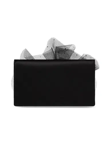 Christian Louboutin Women's Bettina Tulle Clutch with Chain - Black | Thumbnail 4 Christian Louboutin Women's Bettina Tulle Clutch with Chain - Black | Thumbnail 4