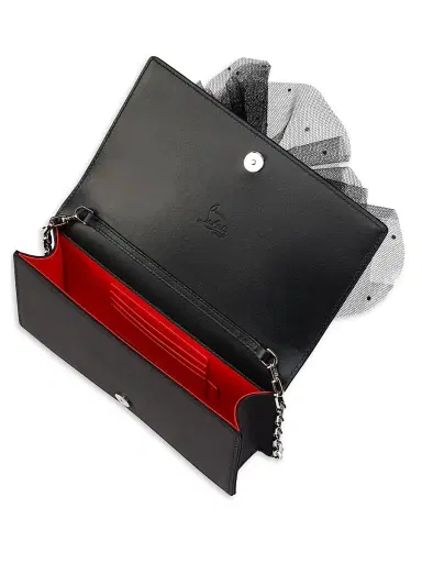 Christian Louboutin Women's Bettina Tulle Clutch with Chain - Black | Thumbnail 5 Christian Louboutin Women's Bettina Tulle Clutch with Chain - Black | Thumbnail 5
