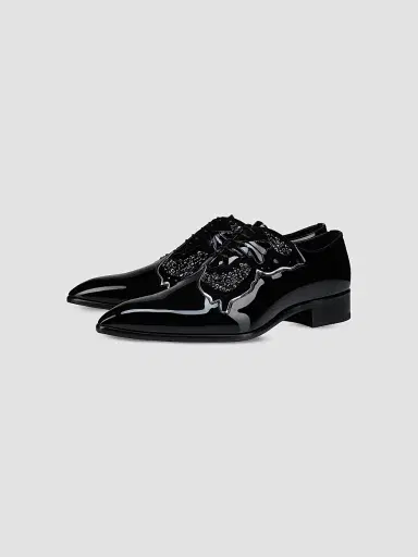 Christian Louboutin Men's Farfarock Patent Leather Oxfords - Black | Thumbnail 2 Christian Louboutin Men's Farfarock Patent Leather Oxfords - Black | Thumbnail 2