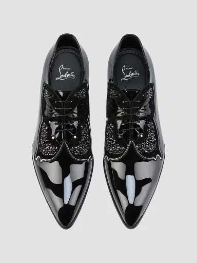 Christian Louboutin Men's Farfarock Patent Leather Oxfords - Black | Thumbnail 4 Christian Louboutin Men's Farfarock Patent Leather Oxfords - Black | Thumbnail 4