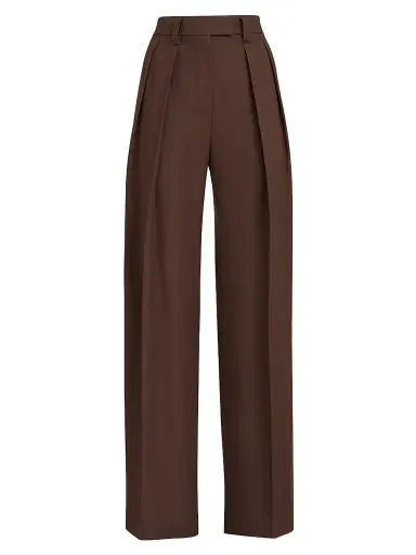 Brunello Cucinelli Women's Viscose and Linen Fluid Twill Sartorial Wide Trousers - Black | Thumbnail 7 Brunello Cucinelli Women's Viscose and Linen Fluid Twill Sartorial Wide Trousers - Black | Thumbnail 7