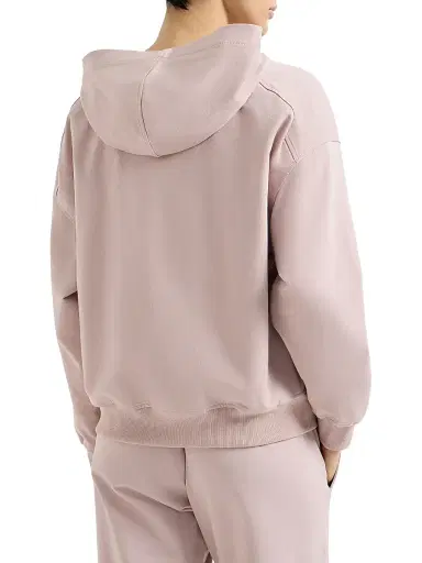 Brunello Cucinelli Women's Stretch Cotton Lightweight French Terry Hooded Sweatshirt - Pink | Thumbnail 3 Brunello Cucinelli Women's Stretch Cotton Lightweight French Terry Hooded Sweatshirt - Pink | Thumbnail 3