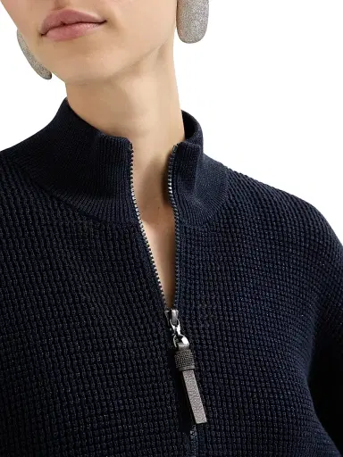 Brunello Cucinelli Women's Cotton Sparkling Net Cardigan | Thumbnail 4 Brunello Cucinelli Women's Cotton Sparkling Net Cardigan | Thumbnail 4