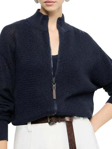 Brunello Cucinelli Women's Cotton Sparkling Net Cardigan | Thumbnail 5 Brunello Cucinelli Women's Cotton Sparkling Net Cardigan | Thumbnail 5