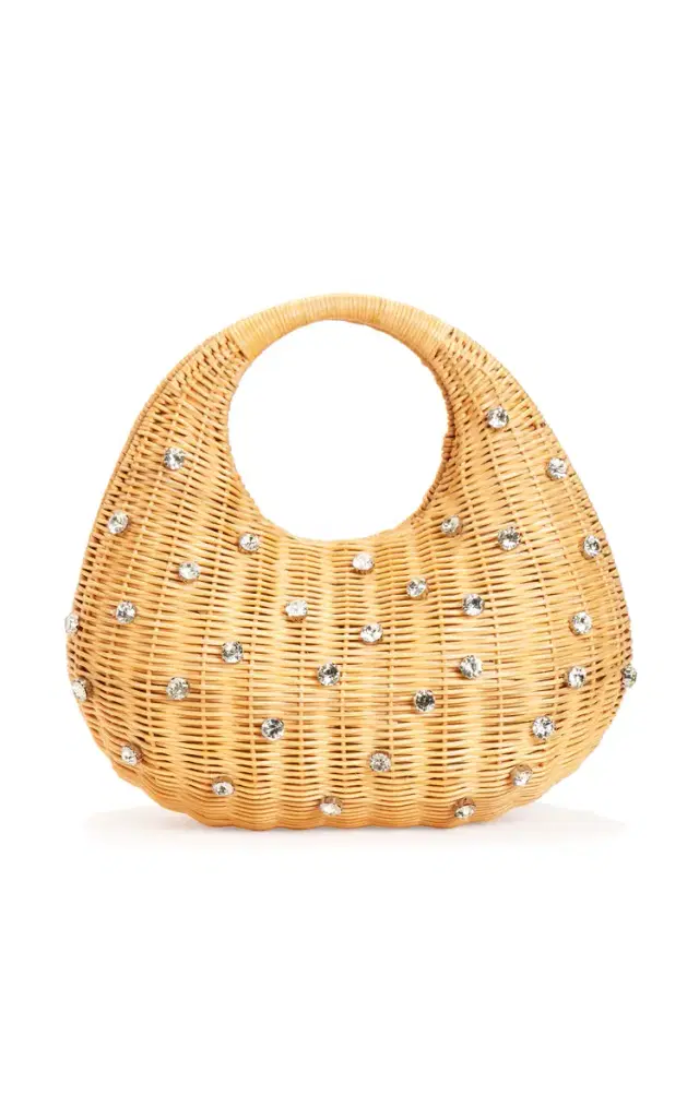 Hudson Crystal-Embellished Wicker Bag Hudson Crystal-Embellished Wicker Bag