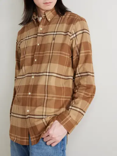 Polo Ralph Lauren Button-Down Collar Logo-Embroidered Checked Cotton-Blend Twill Shirt - Men | Thumbnail 3 Polo Ralph Lauren Button-Down Collar Logo-Embroidered Checked Cotton-Blend Twill Shirt - Men | Thumbnail 3