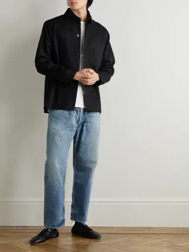 Saint Laurent Logo-Embroidered Cotton and Linen-Blend Gabardine Overshirt - Men | Thumbnail 2 Saint Laurent Logo-Embroidered Cotton and Linen-Blend Gabardine Overshirt - Men | Thumbnail 2