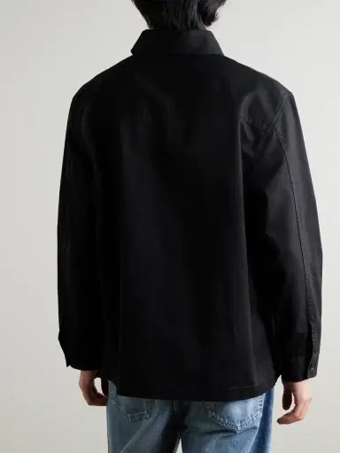 Saint Laurent Logo-Embroidered Cotton and Linen-Blend Gabardine Overshirt - Men | Thumbnail 4 Saint Laurent Logo-Embroidered Cotton and Linen-Blend Gabardine Overshirt - Men | Thumbnail 4