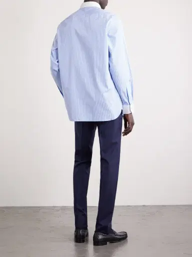 Tom Ford Striped Cotton-Poplin Shirt - Men | Thumbnail 4 Tom Ford Striped Cotton-Poplin Shirt - Men | Thumbnail 4