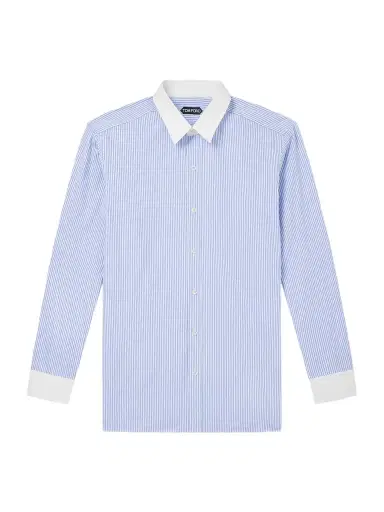 Tom Ford Striped Cotton-Poplin Shirt - Men | Thumbnail 1 Tom Ford Striped Cotton-Poplin Shirt - Men | Thumbnail 1