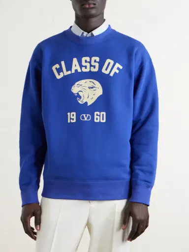Valentino Garavani Logo-Print Cotton-Jersey Sweatshirt - Men | Thumbnail 3 Valentino Garavani Logo-Print Cotton-Jersey Sweatshirt - Men | Thumbnail 3