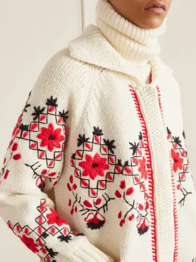 Moncler Grenoble Embroidered Wool-blend Cardigan | Thumbnail 4 Moncler Grenoble Embroidered Wool-blend Cardigan | Thumbnail 4