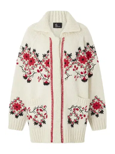 Moncler Grenoble Embroidered Wool-blend Cardigan | Thumbnail 1 Moncler Grenoble Embroidered Wool-blend Cardigan | Thumbnail 1