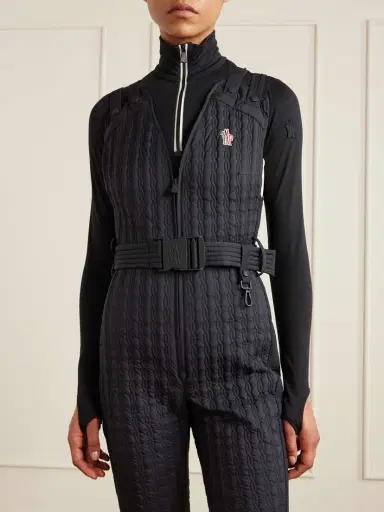 Moncler Grenoble Belted Appliquéd Quilted Down Ski Suit | Thumbnail 3 Moncler Grenoble Belted Appliquéd Quilted Down Ski Suit | Thumbnail 3