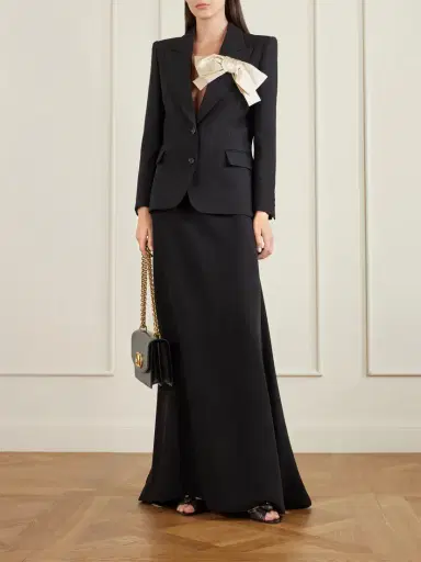 Valentino Garavani Bow-embellished Wool And Silk-blend Crepe Blazer | Thumbnail 2 Valentino Garavani Bow-embellished Wool And Silk-blend Crepe Blazer | Thumbnail 2