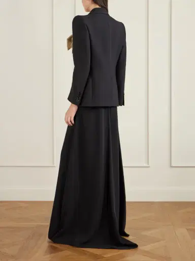 Valentino Garavani Bow-embellished Wool And Silk-blend Crepe Blazer | Thumbnail 3 Valentino Garavani Bow-embellished Wool And Silk-blend Crepe Blazer | Thumbnail 3