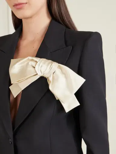 Valentino Garavani Bow-embellished Wool And Silk-blend Crepe Blazer | Thumbnail 4 Valentino Garavani Bow-embellished Wool And Silk-blend Crepe Blazer | Thumbnail 4