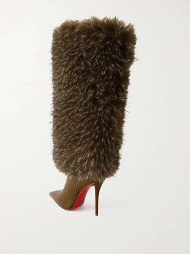 Christian Louboutin Yangzee 100 Plush And Leather Knee Boots | Thumbnail 3 Christian Louboutin Yangzee 100 Plush And Leather Knee Boots | Thumbnail 3