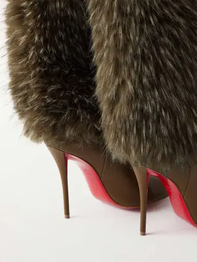 Christian Louboutin Yangzee 100 Plush And Leather Knee Boots | Thumbnail 5 Christian Louboutin Yangzee 100 Plush And Leather Knee Boots | Thumbnail 5