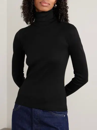FLORE FLORE Dinah Ribbed Organic Cotton-jersey Turtleneck Top | Thumbnail 3 FLORE FLORE Dinah Ribbed Organic Cotton-jersey Turtleneck Top | Thumbnail 3