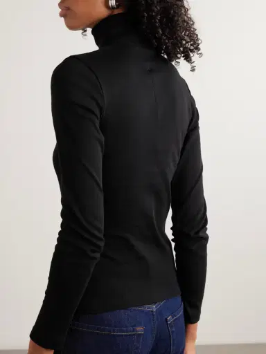 FLORE FLORE Dinah Ribbed Organic Cotton-jersey Turtleneck Top | Thumbnail 4 FLORE FLORE Dinah Ribbed Organic Cotton-jersey Turtleneck Top | Thumbnail 4