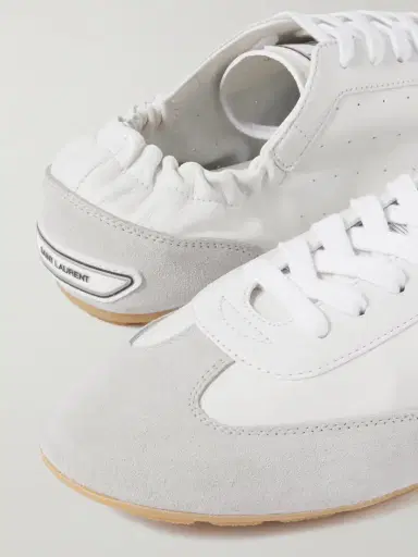 Saint Laurent Lewis Suede-trimmed Leather Sneakers | Thumbnail 4 Saint Laurent Lewis Suede-trimmed Leather Sneakers | Thumbnail 4