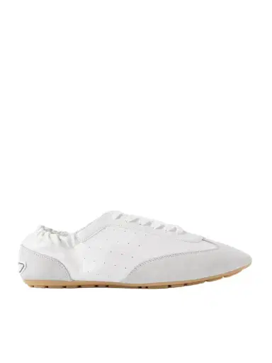 Saint Laurent Lewis Suede-trimmed Leather Sneakers | Thumbnail 1 Saint Laurent Lewis Suede-trimmed Leather Sneakers | Thumbnail 1