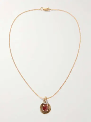 MAISON MAYLE Soli Bon Gold-plated, Carnelian And Crystal Necklace | Thumbnail 4 MAISON MAYLE Soli Bon Gold-plated, Carnelian And Crystal Necklace | Thumbnail 4