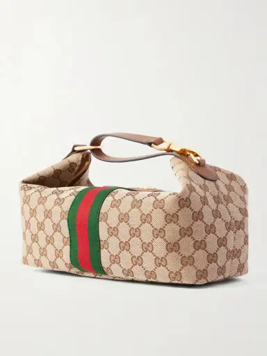 Gucci Ophidia Leather-trimmed Striped Coated-canvas Clutch | Thumbnail 4 Gucci Ophidia Leather-trimmed Striped Coated-canvas Clutch | Thumbnail 4