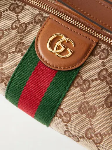 Gucci Ophidia Leather-trimmed Striped Coated-canvas Clutch | Thumbnail 5 Gucci Ophidia Leather-trimmed Striped Coated-canvas Clutch | Thumbnail 5