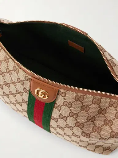 Gucci Ophidia Leather-trimmed Striped Coated-canvas Clutch | Thumbnail 6 Gucci Ophidia Leather-trimmed Striped Coated-canvas Clutch | Thumbnail 6