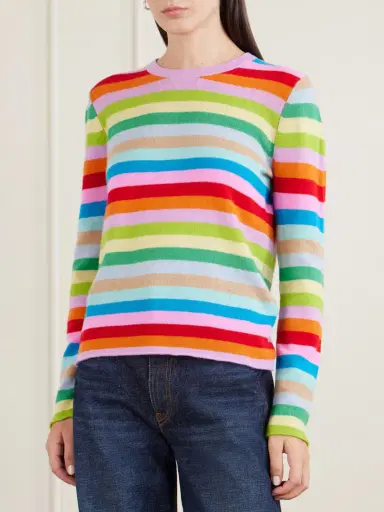 Allude Striped Cashmere Sweater | Thumbnail 3 Allude Striped Cashmere Sweater | Thumbnail 3
