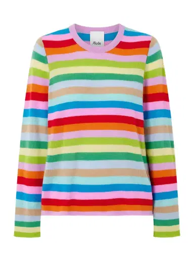 Allude Striped Cashmere Sweater | Thumbnail 1 Allude Striped Cashmere Sweater | Thumbnail 1