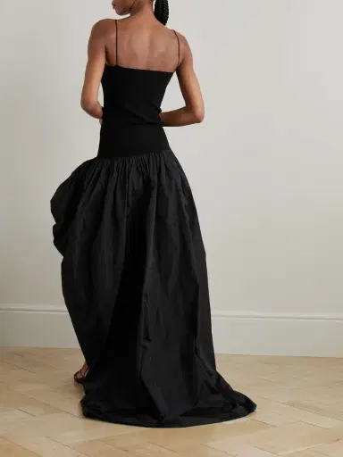 Stella McCartney Asymmetric Gathered Taffeta And Crepe-jersey Gown | Thumbnail 3 Stella McCartney Asymmetric Gathered Taffeta And Crepe-jersey Gown | Thumbnail 3